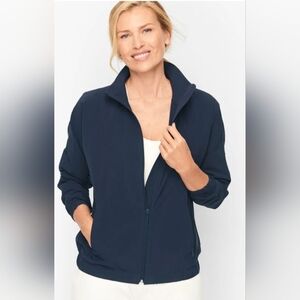 T By Talbots Women's M Navy Lightweight Stretch Bomber Jacket EUC